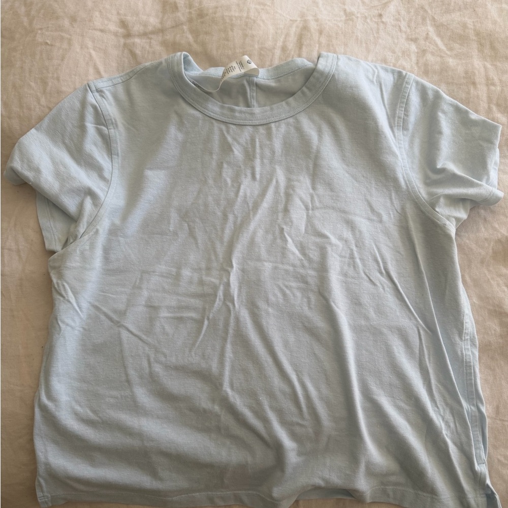 lululemon athletica Light Blue Short Sleeve Tee